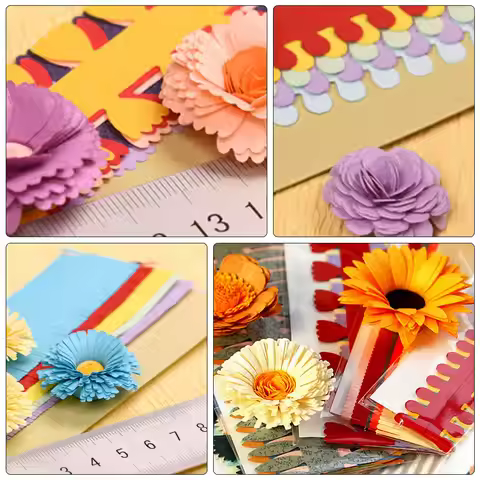 60Pcs DIY Quilling Paper Strips Flower Design Quilling Kit for Arts Crafts Embellishment Card Making