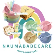 Baby Bowl Feeding Set Children Rice Bowl With Spoon Bekas Makanan Bayi Set Sudu Mangkuk Baby Green Pink Yellow Blue