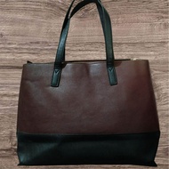 Auth MSE 2Tone Leather Tote Bag