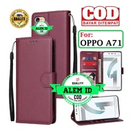 CASING DOMPET OPPO A71 FLIP LEATHER CASE PREMIUM-FLIP WALLET CASE KULIT UNTUK OPPO A71 FLIP - CASING