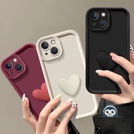 Cute 3D Heart Phone Case For Vivo Y100T Y97 Y91i Y90 Y89 Y83 Y75S Y52 Y30 Y28E Y28S Y02S 4G 5G Matte