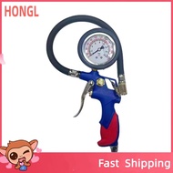 honglai8-my Tire Inflator with Pressure Gauge Oil Immersed Hose 0-16bar/0-230psi Copper Nozzle Stron
