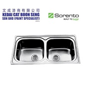 SORENTO SRTKS2026F Top Mount Stainless Steel 304 Kitchen Sink Double Bowl Combo Set c/w Kitchen Fauc