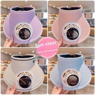 topi topi wanita topi matahari topi kipas mengecas solar topi luaran topi UV pelindung matahari topi