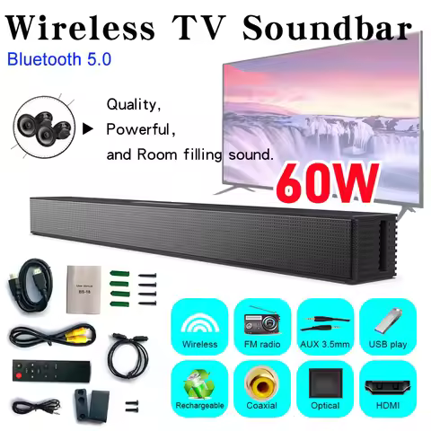 TV Soundbar HiFi Speaker Home Theater Sound Bar Bluetooth-compatible Speaker Support Optical HDMI-co