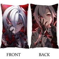 อะนิเมะ Arlecchino Genshin ผลกระทบปลอกหมอนรูปสี่เหลี่ยมผืนผ้าพิมพ์สองด้านโยนหมอนครึ่งตัวหมอนอิงของขว