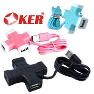 Fast Delivery oker HUB USB 2.0 4Port H-365 Cross Available In Black Pink Blue