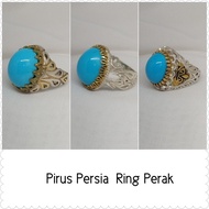 Terbaruuu!!! Cincin Perak Batu Pirus Persia Polos Ready Kak