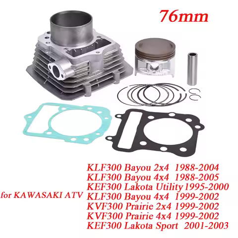 76mm 11005-1533 Cylinder Head Piston Rings Gasket Top End Kit for KAWASAKI ATV KLF300 Bayou KEF300 L