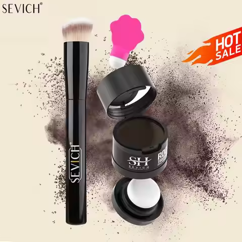 SEVICH Hair Shadow Powder With Brush Waterproof Black Root Cover Up Hair Concealer Coverage Instant 