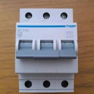 MCB HAGER 3PHASE 6A 10A 16A 20A 25A