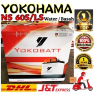 Bateri Kereta NS60LS / NS60S WATER / BASAH YOKOBATT  by YOKOHAMA (Big Terminal / Kepala Bateri Besar