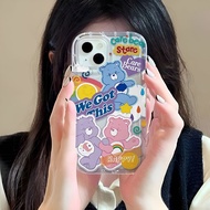 transparent Photo frame airbag case for iphone 14promax 11 13 12 7Plus X XS Max cute rainbow bear cover