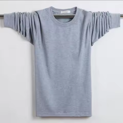 Men's Shirt Long Sleeve Winter Fall Large Size Large Size 5XL 6XL Casual T-Shirt Cotton 7XL 8XL 12XL