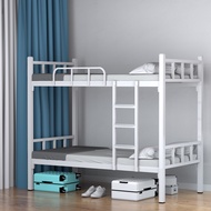 {Sg Sales}Double Decker Bed Frame Double Bed Loft Bed High Low Bunk Bed Thickened Double Iron Bed Iron Bed Staff Bunk Bed High and Low Dormitory Students Iron Bunk Bed