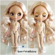 Blythe Reject Doll Tan Skin Medium Hair Brown Gold-Body Joint Height 30 cm Blythe Doll