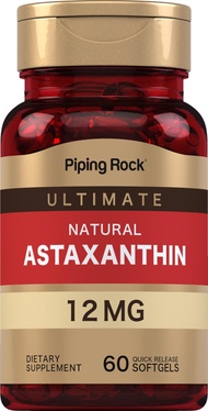 Piping Rock Astaxanthin 12mg | 60 Softgels | Ultimate Supplement | Gluten Free, Non-GMO