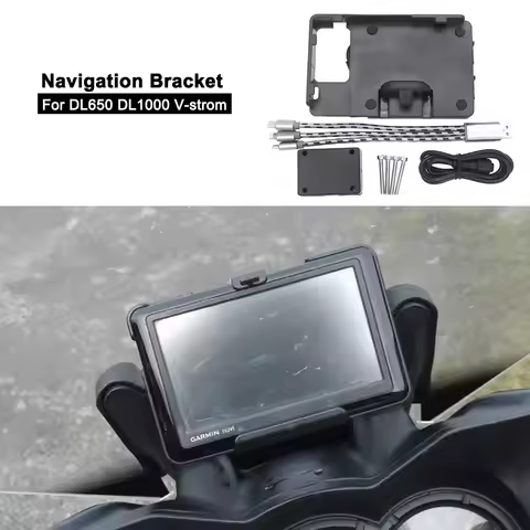 Motorcycle Navigation Bracket GPS Smart Phone Mount Adapter Holder Black For Suzuki DL650 DL1000 DL