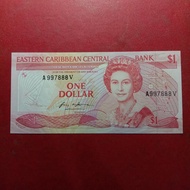 uang kertas Eastern Caribbean Karibia Timur negara bagian (Antigua & Barbuda) 1 Dollar (Without Angu