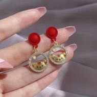 Year of the Tiger Red Earrings 2022 Earrings Niche Design New Year New Year Earrings 25.10.29