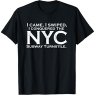 Men's cotton T-shirt I came, I swiped, I conquered the NYC subway turnstile T-Shirt Vintage T-shirt 