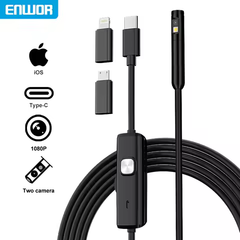 Industrial Endoscope Inspection Camera for iOS Micro USB/Type-C Dual Camera for iPhone Waterproof Pi