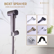 Bidet Sprayer Set 2 Functions Black Chrome Grey Gold White Toilet Cleaning with Hose Continue Flow High Pressure