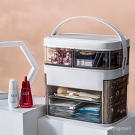 Household Cosmetics Storage BoxLEDLamp Dustproof Skin Care Products Dresser Table Jewelry Rack with Mirror Lamp
