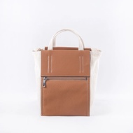 Ins Tote Bag Canva Patchwork Leather Crossbody Bag Popular Blogger Paper Bag กระเป๋าสะพายกระเป๋าถือส