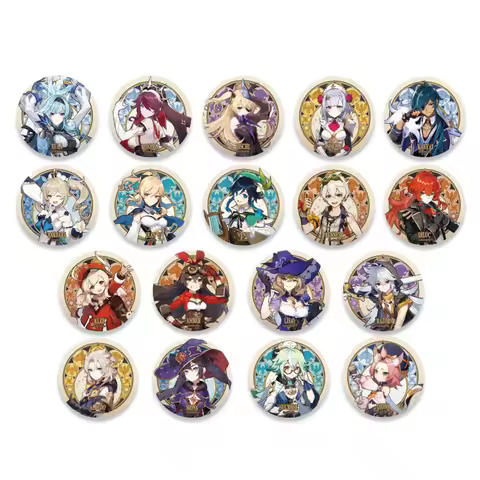Genshin Impact Anime Game Jean Diluc Razor Noelle Klee Venti Mona Bennett Eula Albedo Badge Brooch P