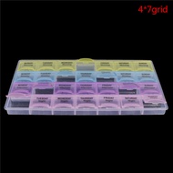 Glowingbubbles 28 Cell Pill Box Whole Month Medicine Organizer Week 7 Days Tablet Storage Case GBS