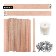 120Pcs Thick Wooden Candle Wicks, 5.1x0.5 Inch Natural Smokeless Wood Wicks for Candle Making