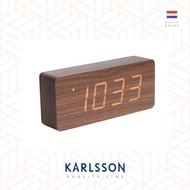 Karlsson, 木紋LED鬧鐘(大) Alarm clock Tube wood veneer dark