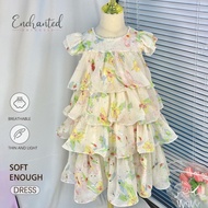 [ENCHANTED PRINCESS] Girls' Flying Sleeve Cake Dress Party Birthday Dress