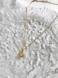 【日本直送 名牌中古包】Christian Dior   項鍊 金色 CD Logo 圓形 vintage wwwbfu