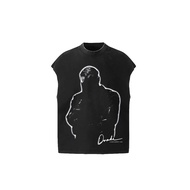 Drake Drake Drake CS Male Duck Portrait BIG FACE Digital Print Retro Washed Distressed Waistcoat Sle