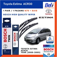 Toyota Estima Car Model ACR30 Year 2000 To 2005 Windshield U Hook Wiper Blade 28 Inch & 18 Inch Bosc