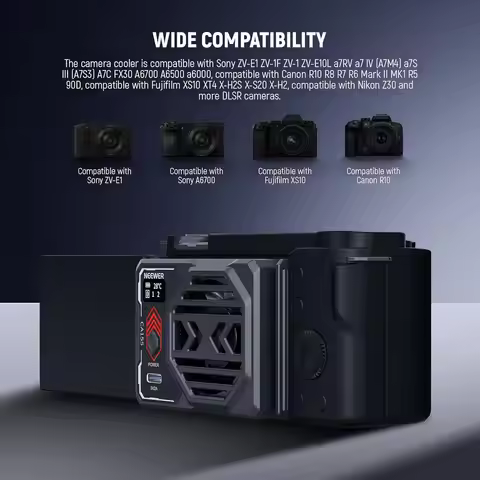 NEEWER Basics Camera Cooling Fan with Battery Spring Loaded External Cooler Type C Compatible with S