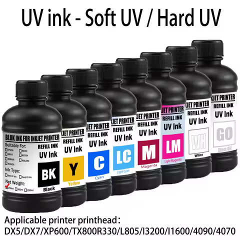 For Epson UV Hard ink Soft ink White LED UV Ink For Epson DX5 DX7 XP600 TX800 Printhead I3200 I1600 