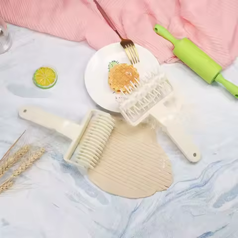 Plastic Lattice Roller Cutter Dough Cutter Pizza Dough Docker Cookie Pie Pizza Pastry Lattice Roller