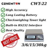 [READY STOCK] 3/6/15/30KG CZNEWTON CWT-22 DIGITAL CHECKWEIGHING SCALE WITH TOWER LIGHT TABLE TOP IND