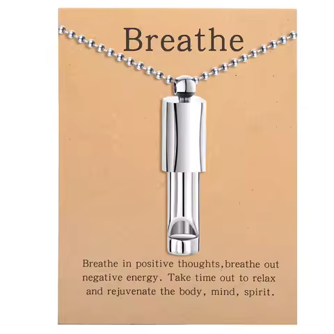 Anxiety Whistle Frequency Healing Devices Mindfulness Breathing Necklace Meditation Stress Relief Tu