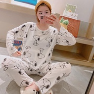 Ready stock Cartoon Cute Loose Comfortable  Breathable Home Suit Set Piyama perempuan NEW high quali