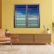 Changdee ประตู ECO WELLINGTAN (LIKE) หน้าต่างอะลูมิเนียมพร้อมเหล็กดัด บานเลื่อน SS 120x110ซม. สีชา พ
