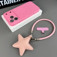 for iPhone 13 14 15 16 17 pro max Star hanging rope I Large Window I With Ai Button I Water ripple I