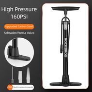 ROCKBROS Air Pump 160PSI High Pressure Barometer Bike Pump Schrader/Presta Valve Labor-saving Air Pu
