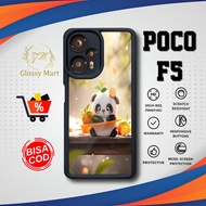 Latest P0C0 F5 Case - P0C0 F5 - Cute Panda Motif - Premium Glossy Softcase Hardcase Material - P0C0 