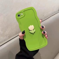 Casing iPhone 6 6s 7 8 6 Plus 6S Plus 7 Plus 8 Plus phone Case 3D little flower wavy edge case Silicone TPU Candy Color Soft Shell