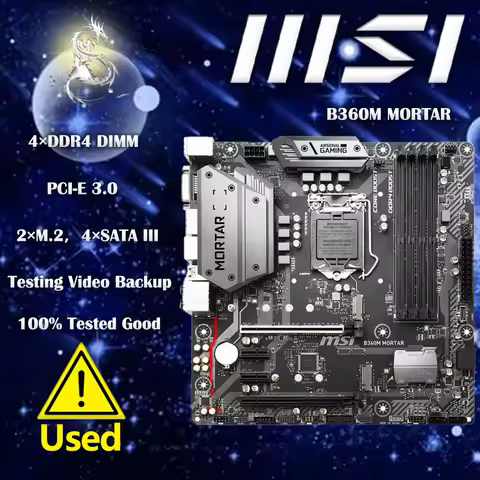 Motherboard MSI B360M MORTAR Micro ATX LGA 1151 Intel B360 DDR4 64GB PCI-E 3.0 M.2 SATA 3.0 Original
