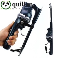QUILLAN Fishing Rod, 131cm Telescopic Fish Pole Reel Combo, Mini Spinning Rod Foldable with Fishing 